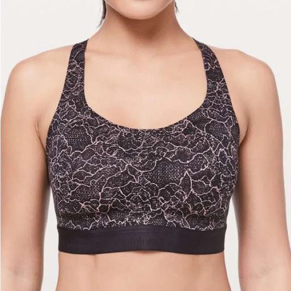 Lululemon Fine Form‎ Sports Bra Lacescape Spanish Rose Black / Black 32B - Picture 3 of 9